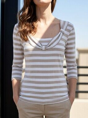ORLY Women's Striped Tan Top